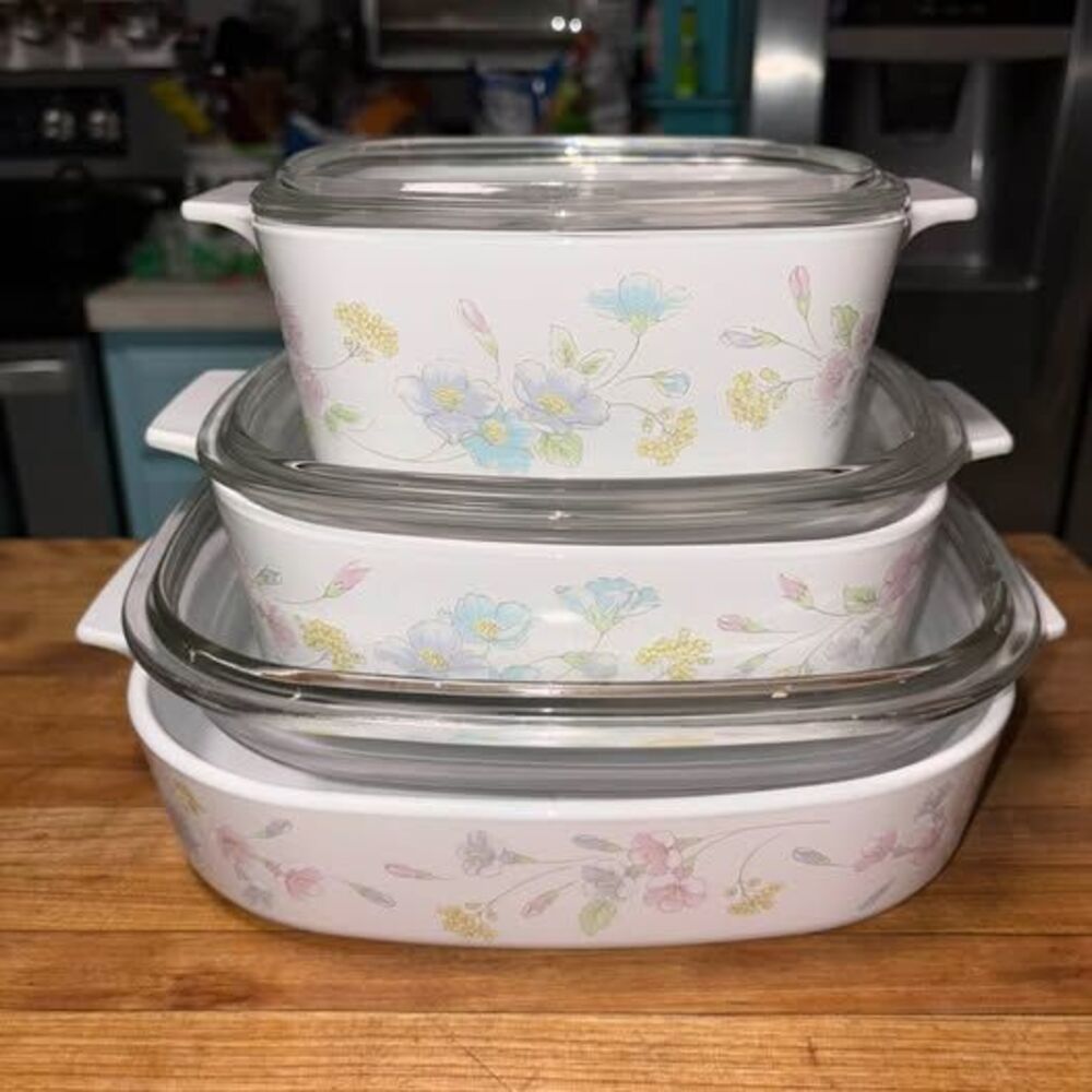 Set of CorningWare English Meadow Casserole Dish Set of 3